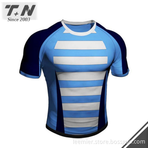 Sublimation custom blank rugby jersey with ur name and logo sewing on